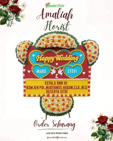Papan Bunga Pernikahan Kimaam